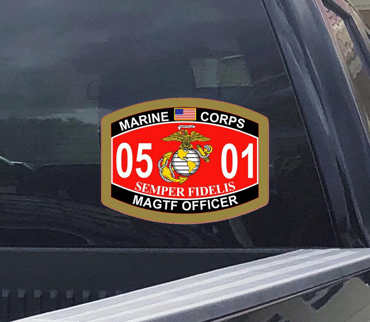 Marine MAGTF Officer, MOS 0501, USMC, Marines, Marine Corp, Car Sticker, Decal