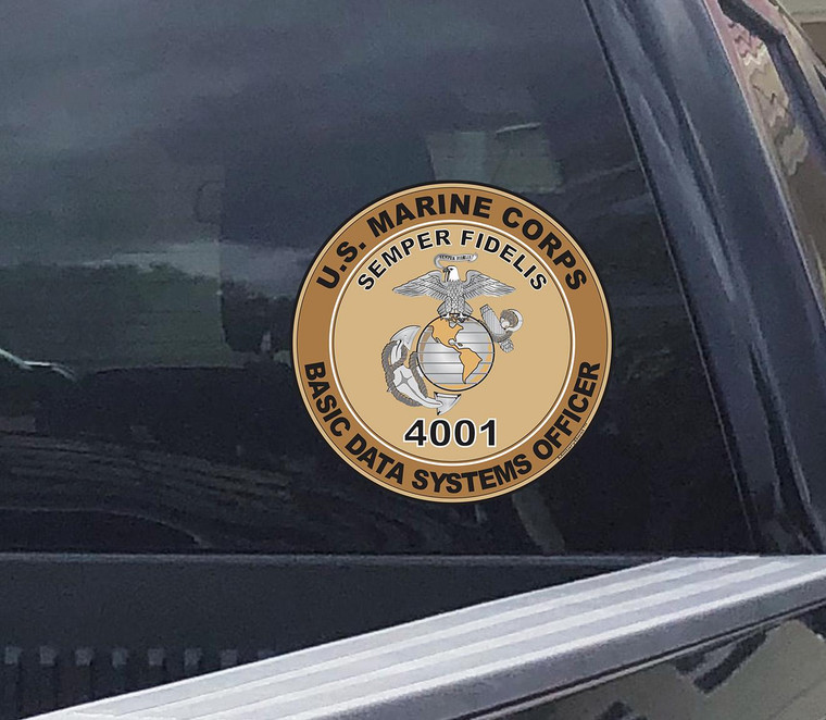 USMC Basic Data Systems Officer 4001 Vinyl Decal, Marine Corp Car Sticker