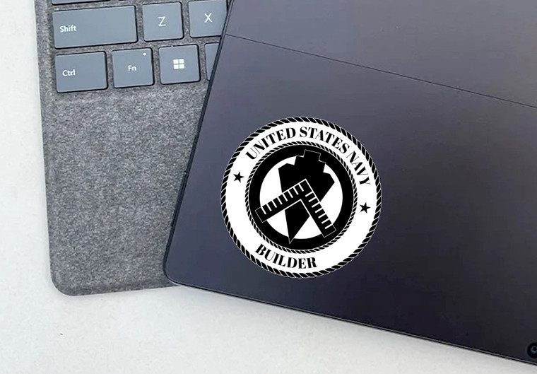 Bu - Builder - US Navy - USN - Navy - Car Sticker -  Car Decal -  Window Sticker -  Decal -CB48
