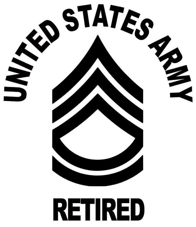 US Army - Army - E7 - Sergeant First Class - Enlisted - Military - Car Sticker - Decal - Retired  A16