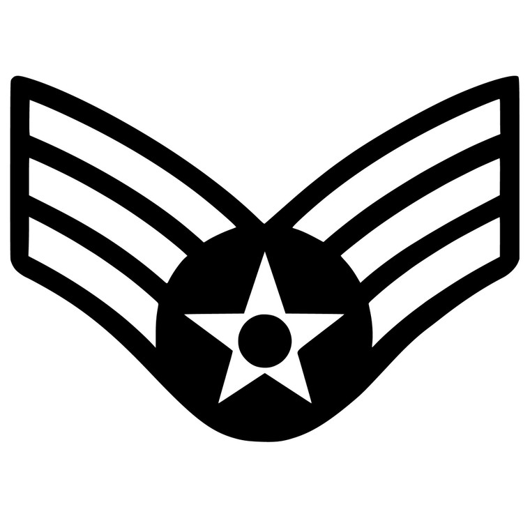 USAF Senior Airman Emblem Decal, Patriotic Military Sticker (Waterproof Vinyl)
