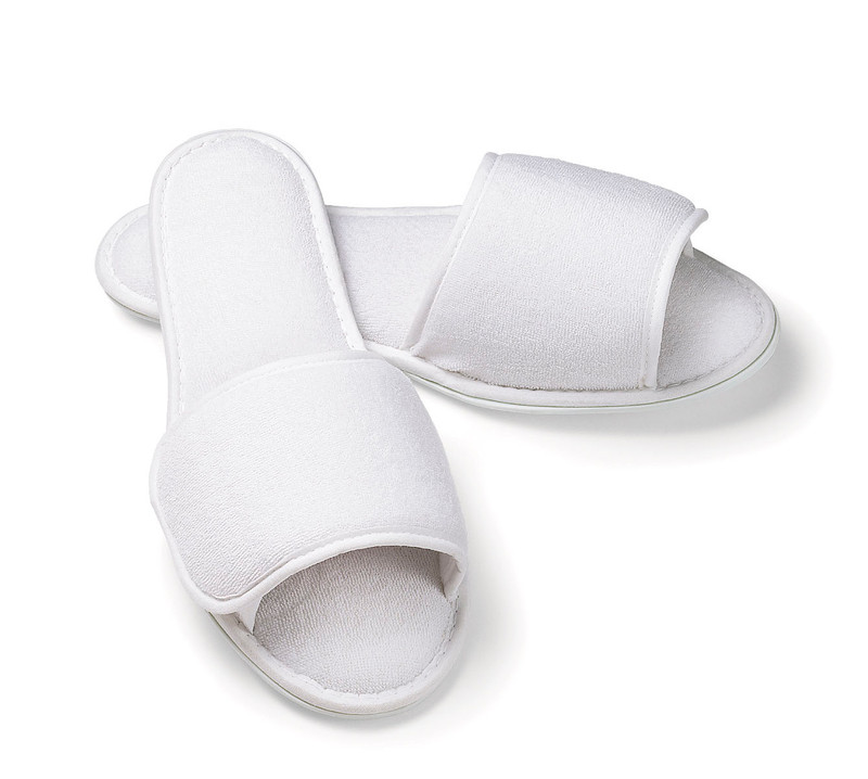 open toe velcro slippers