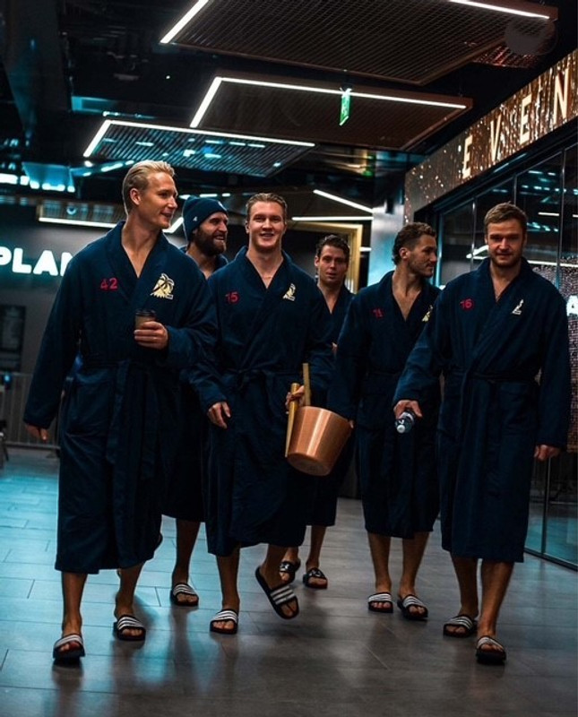 Florida Panthers Arrive for Finland Global Series in Boca Terry Bathrobes!
