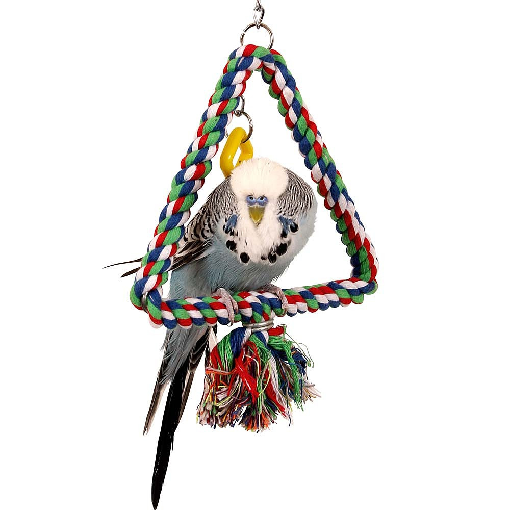 Cotton Triangle Swinging Parrot Perch Small