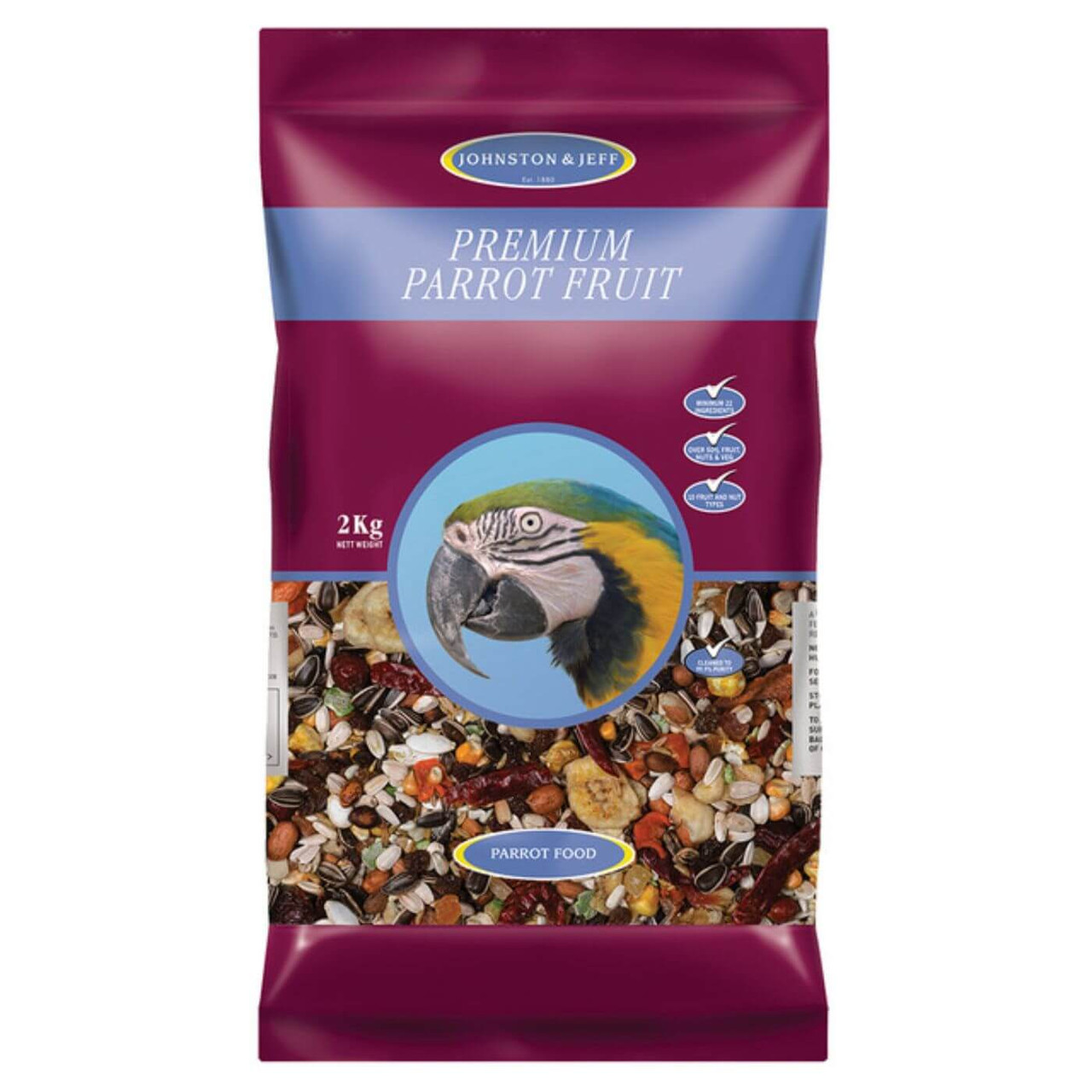 Johnston Jeff Parrot Food Fruit Mixture with Nuts 2Kg