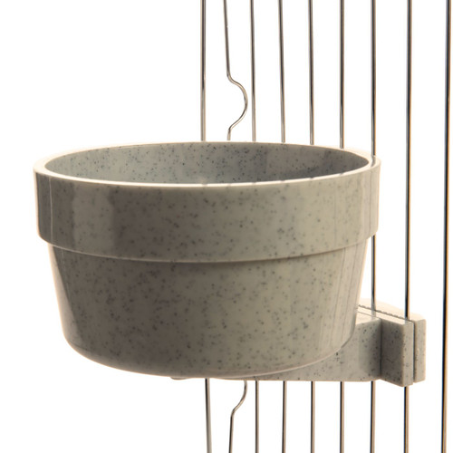 Grey Quick Locking Parrot Food or Water Bowl - Large