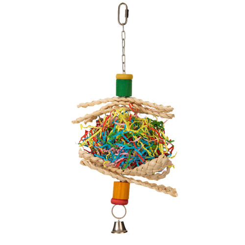 Plaited Pleasure Preening Vine & Paper Parrot Toy