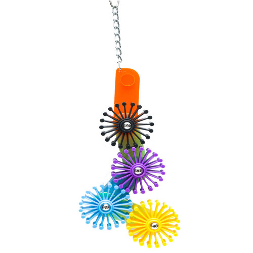 Spinning Gear Heads Interactive Parrot Toy - Large Spinning Gear Heads Interactive Parrot Toy - Large