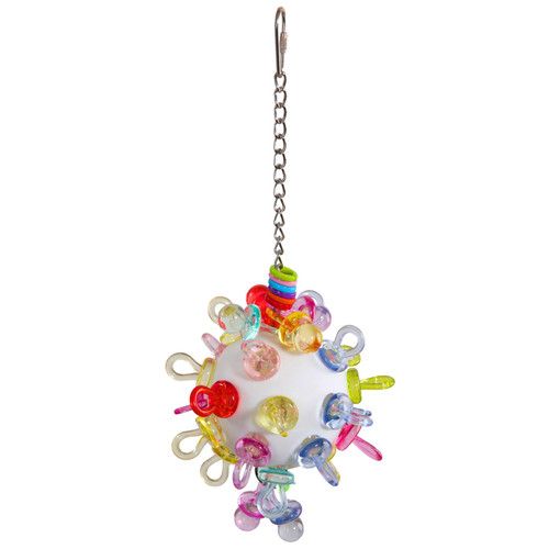 Super Binkies Hanging Wiffle Ball Parrot Toy – Large