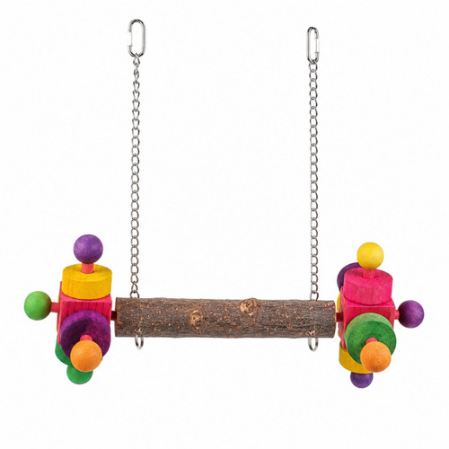 Double Wooden Twirler Activity Swing Parrot Perch