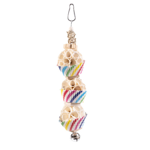 Cupcake Beak Delight - Playtime Parrot Toy with Bell