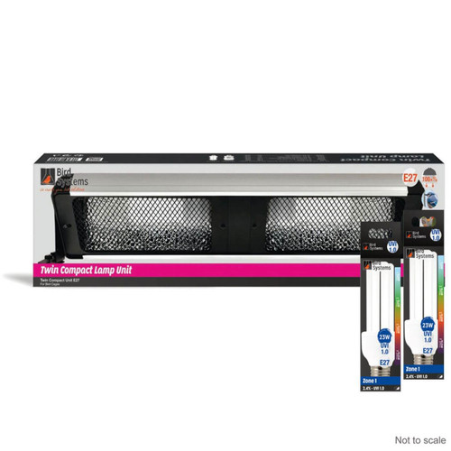 Bird Systems Compact UV Bird Lighting Solutions Lamp Kit - Double Holder E27 & Two Bulbs - 60cm