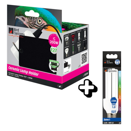 Bird Systems Ceramic Rotating Bird Lamp Holder E27 And Replacement Bulb