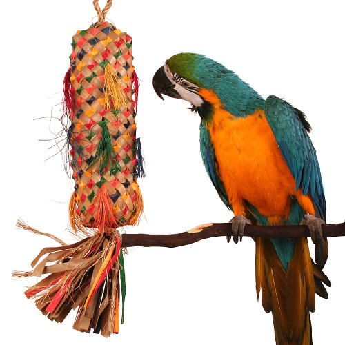 Palm Leaf Coloured Spiked Pinata Natural Parrot Toy