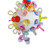 Large Hanging Wiffle Ball Parrot Toy with Binkies