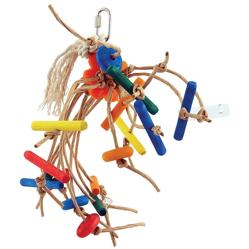 Itsy Bitsy Paper Rope Spiddy Parrot Toy Medium