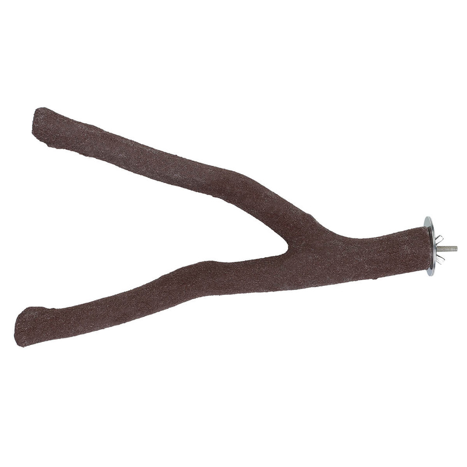 Sanded Nail Trimming Forked Parrot Perch Stand Large