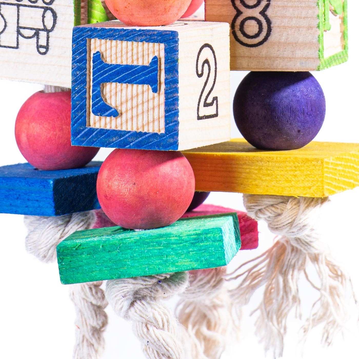 ABC Jumble Stacks Hanging Bird Toy for Parrots ABC Jumble Stacks Hanging Bird Toy for Parrots