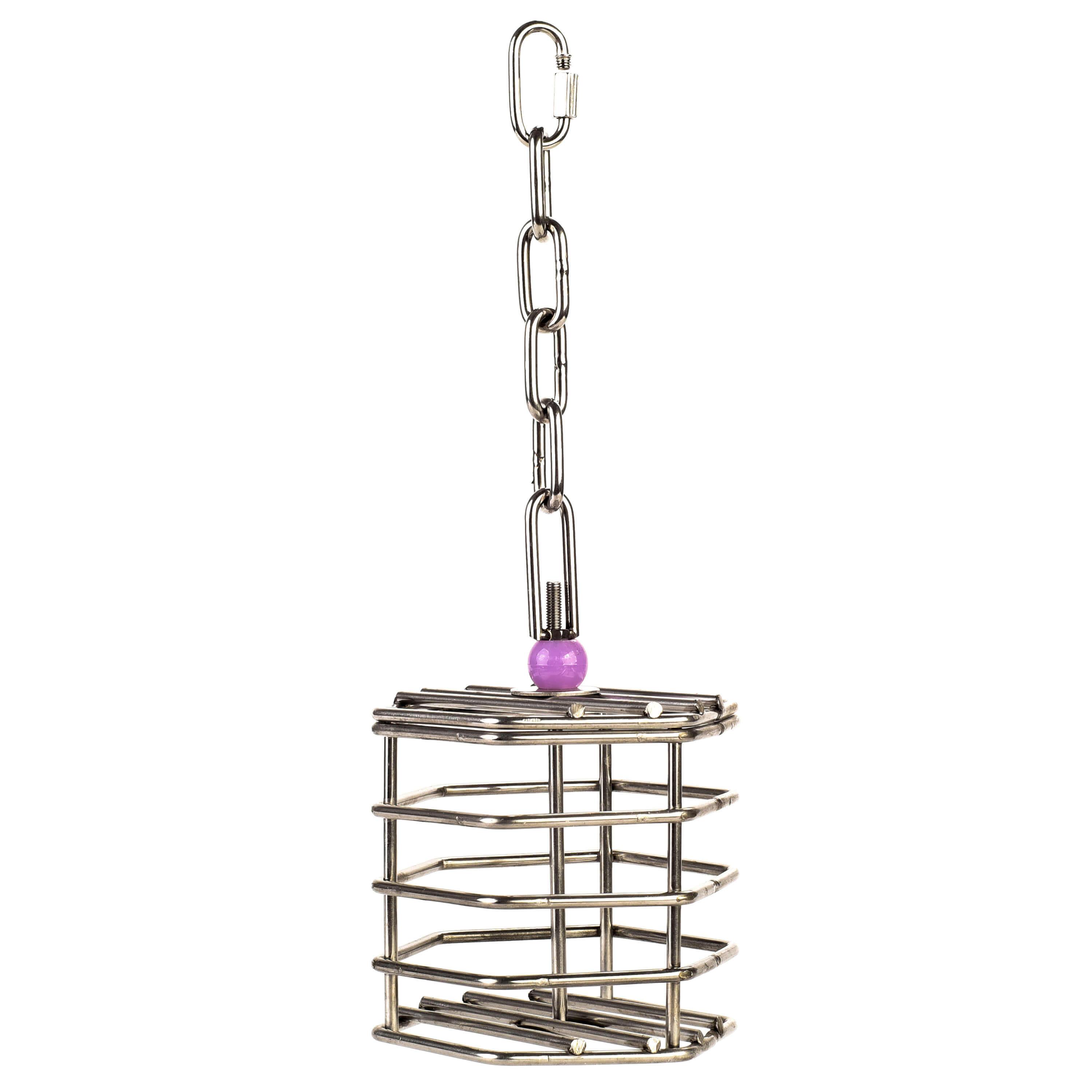 Baffle Cage - Stainless Steel Foraging Parrot Toy - Small