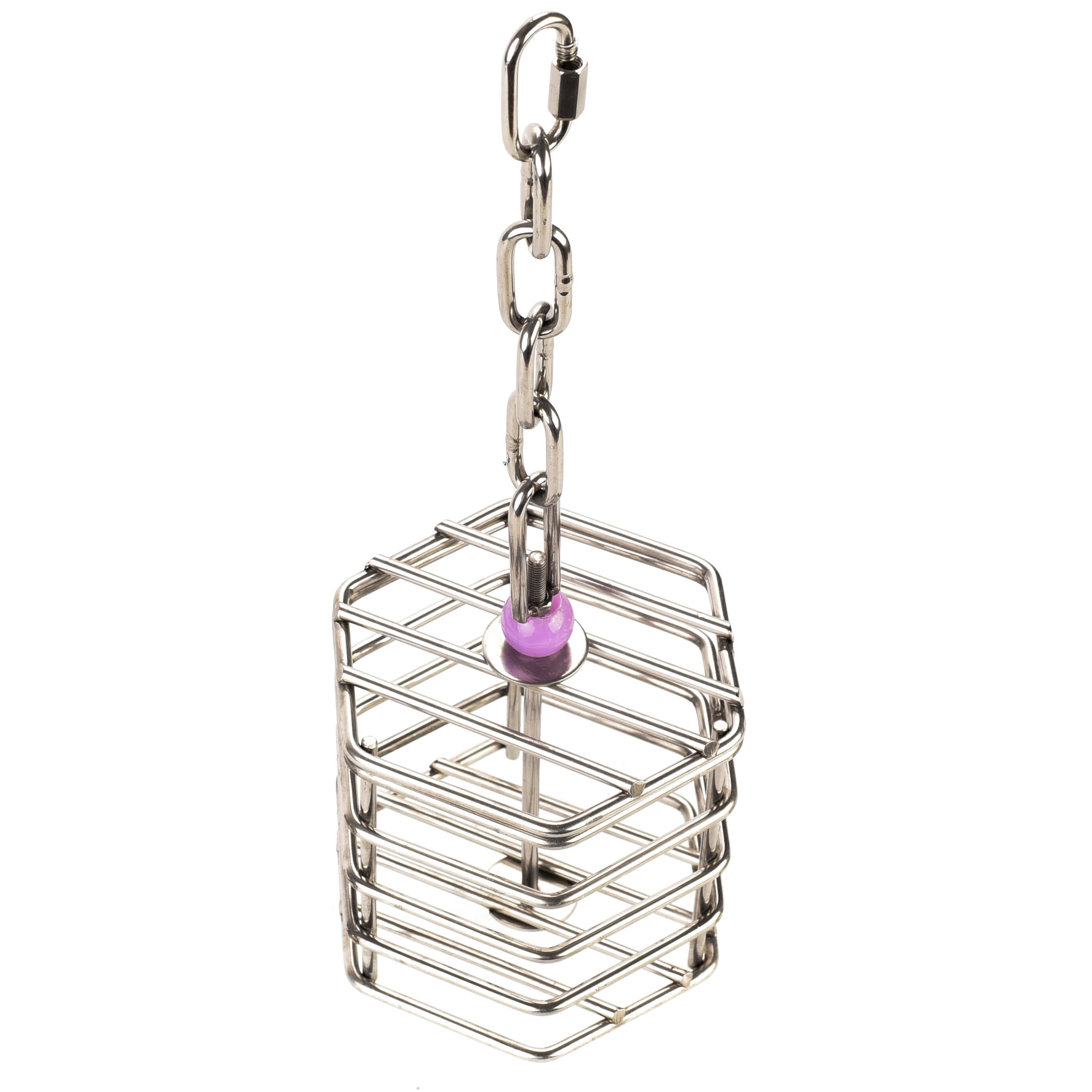Baffle Cage - Stainless Steel Foraging Parrot Toy - Small