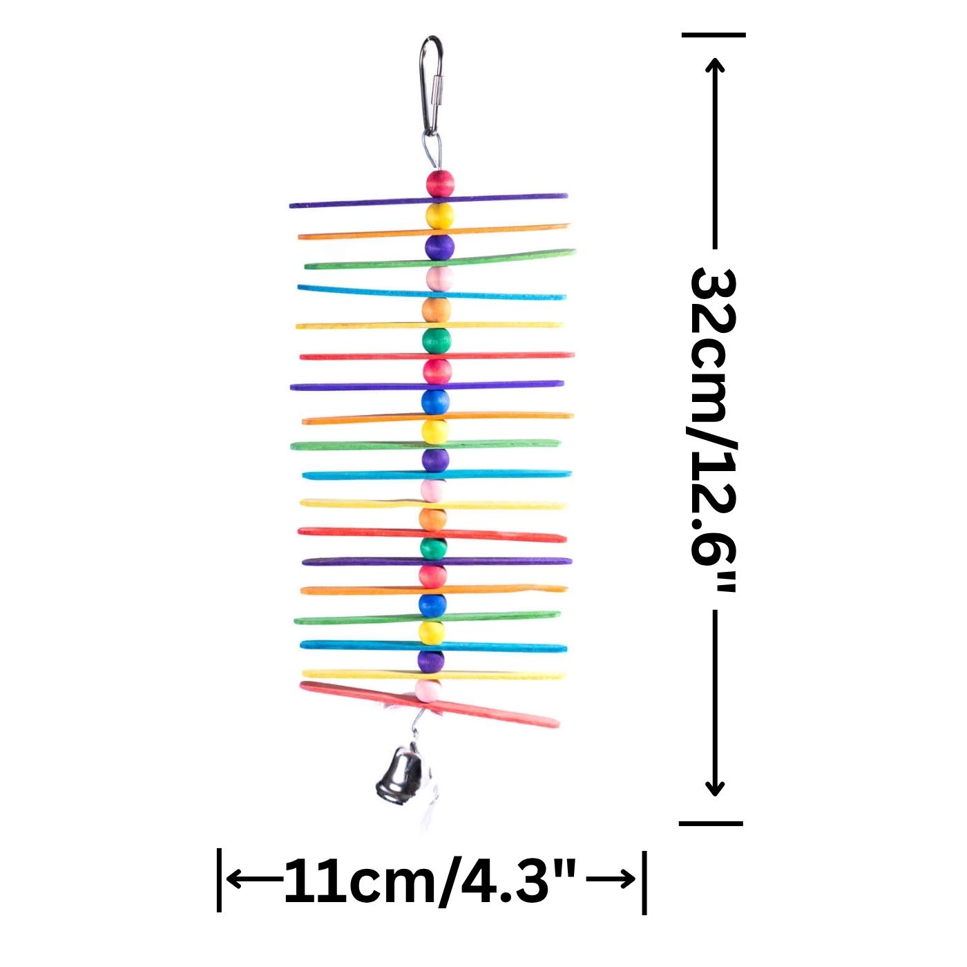 Popsicle Sticks Parakeet & Parrot Toy Dimensions