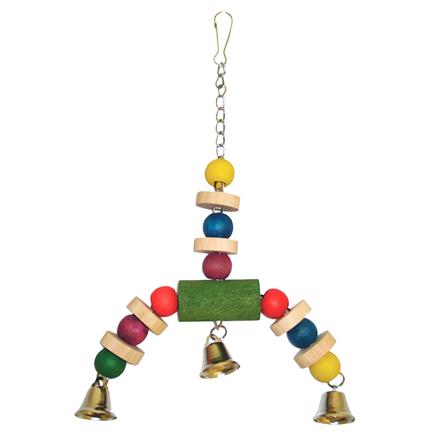 Jingler Wood Chew & Chime Parrot Toy