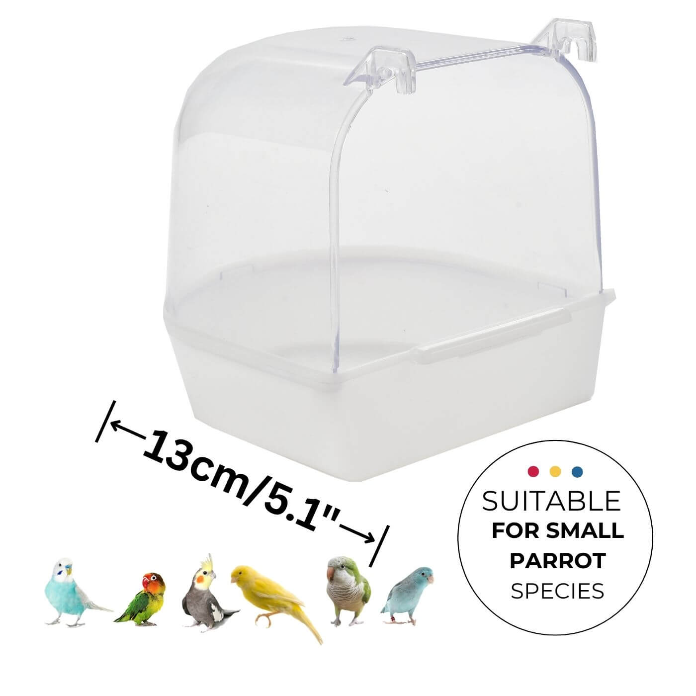 Natural Living Outside Parrot & Bird Bath for Parakeets