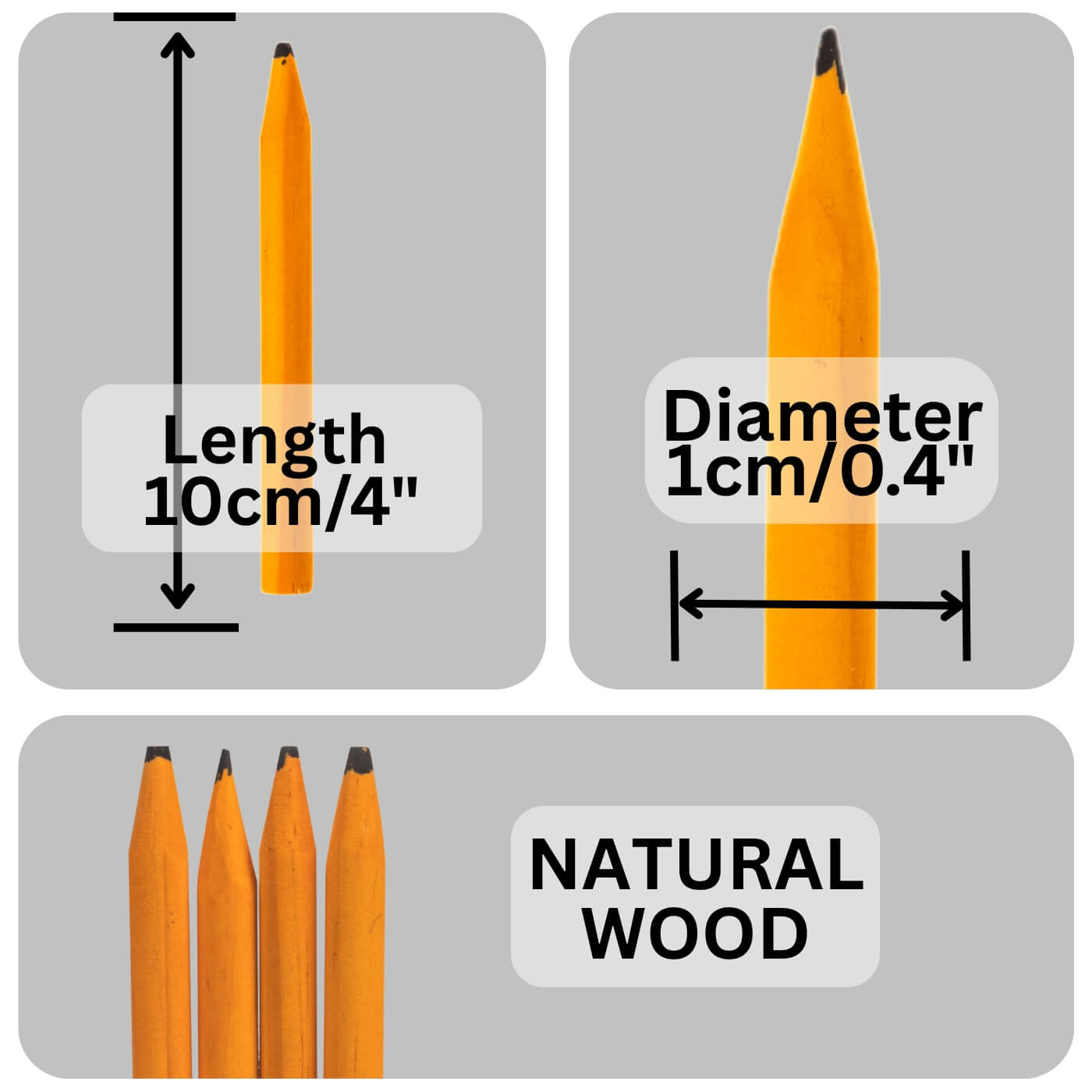 Pack of 4 Wooden Pencils Dimensions Pack of 4 Wooden Pencils Dimensions