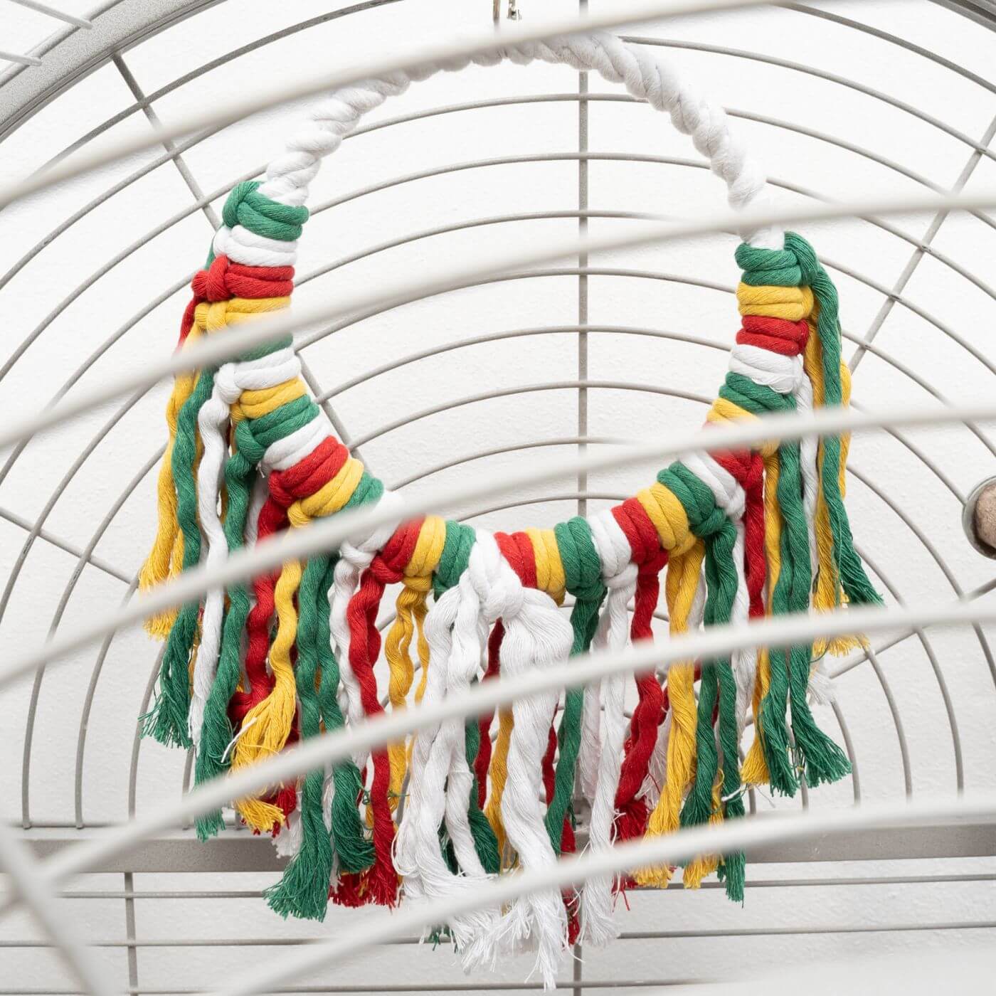 Cotton Preening Swinging Parrot Perch Toy