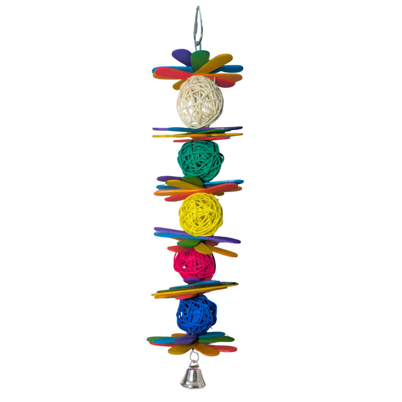 Hanging Vine Balls Natural Chew Parrot Toy with Bell - Large