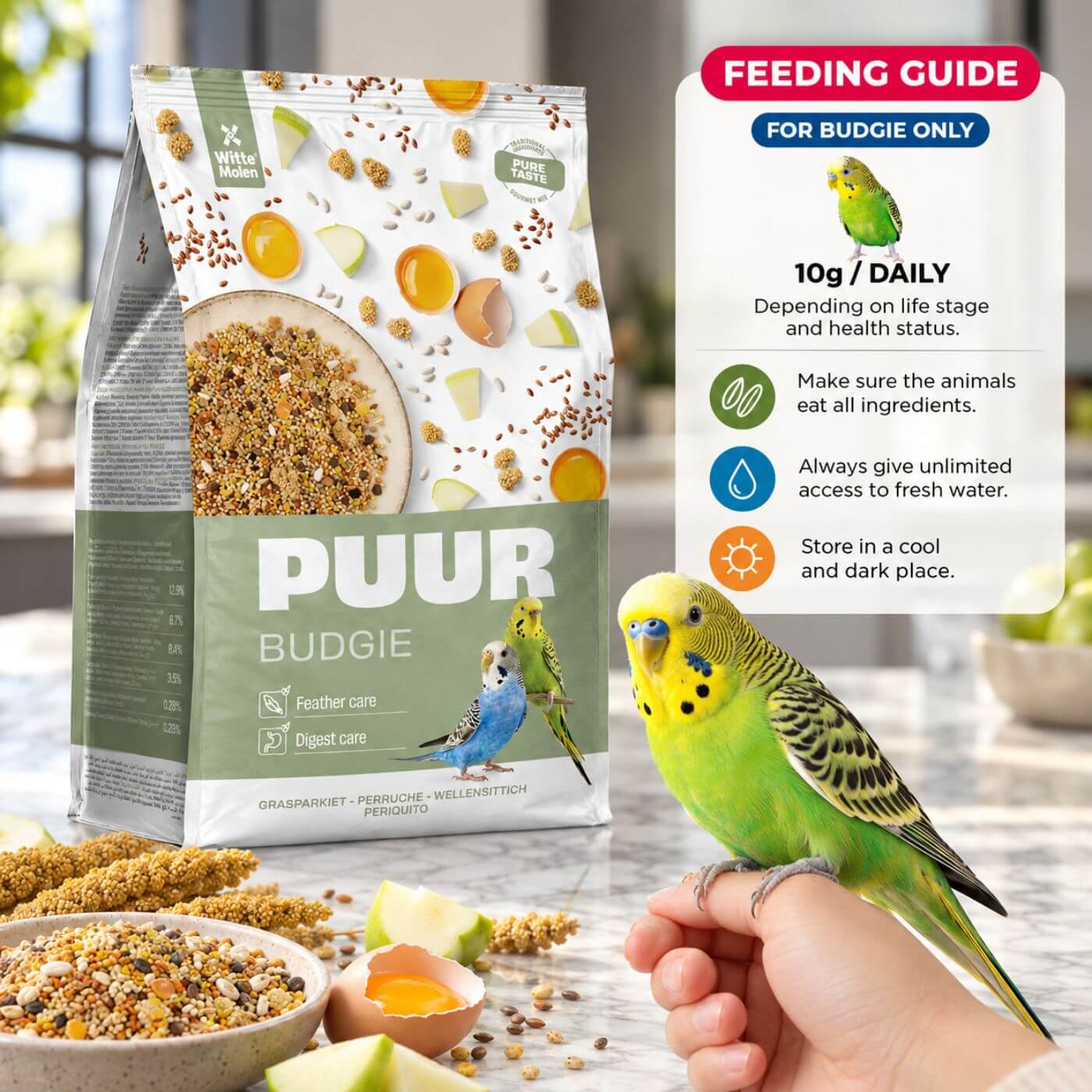 PUUR Budgie Food Premium Seed Mix