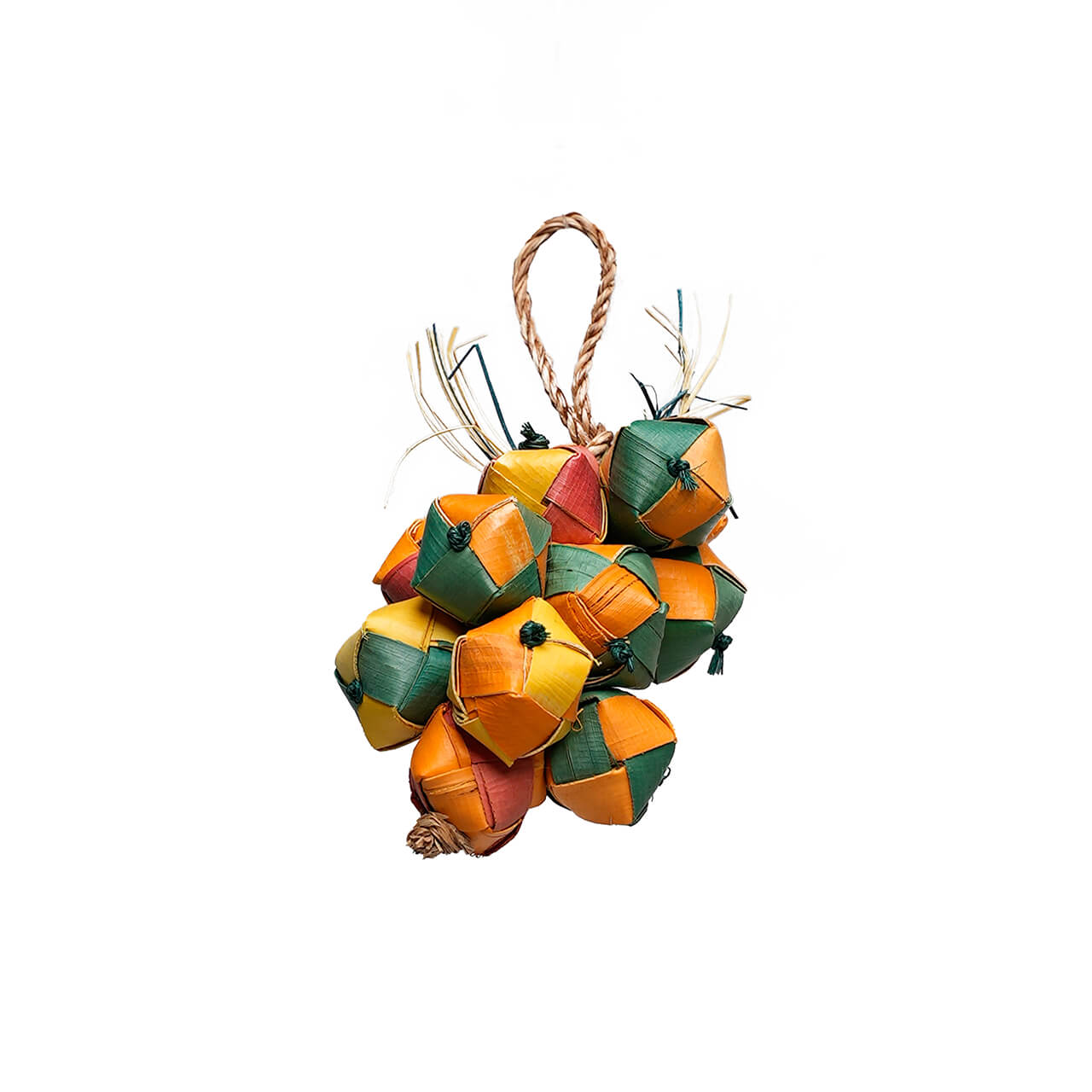 Palm Leaf Diamond Cluster Natural Parrot Toy - Small
