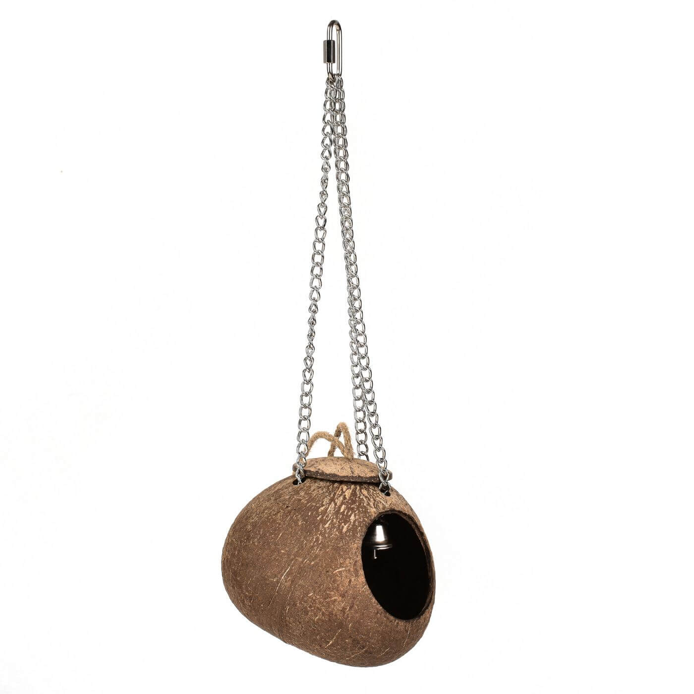 Coconut Fun Ball Foraging Wood Parrot Toy with Bells