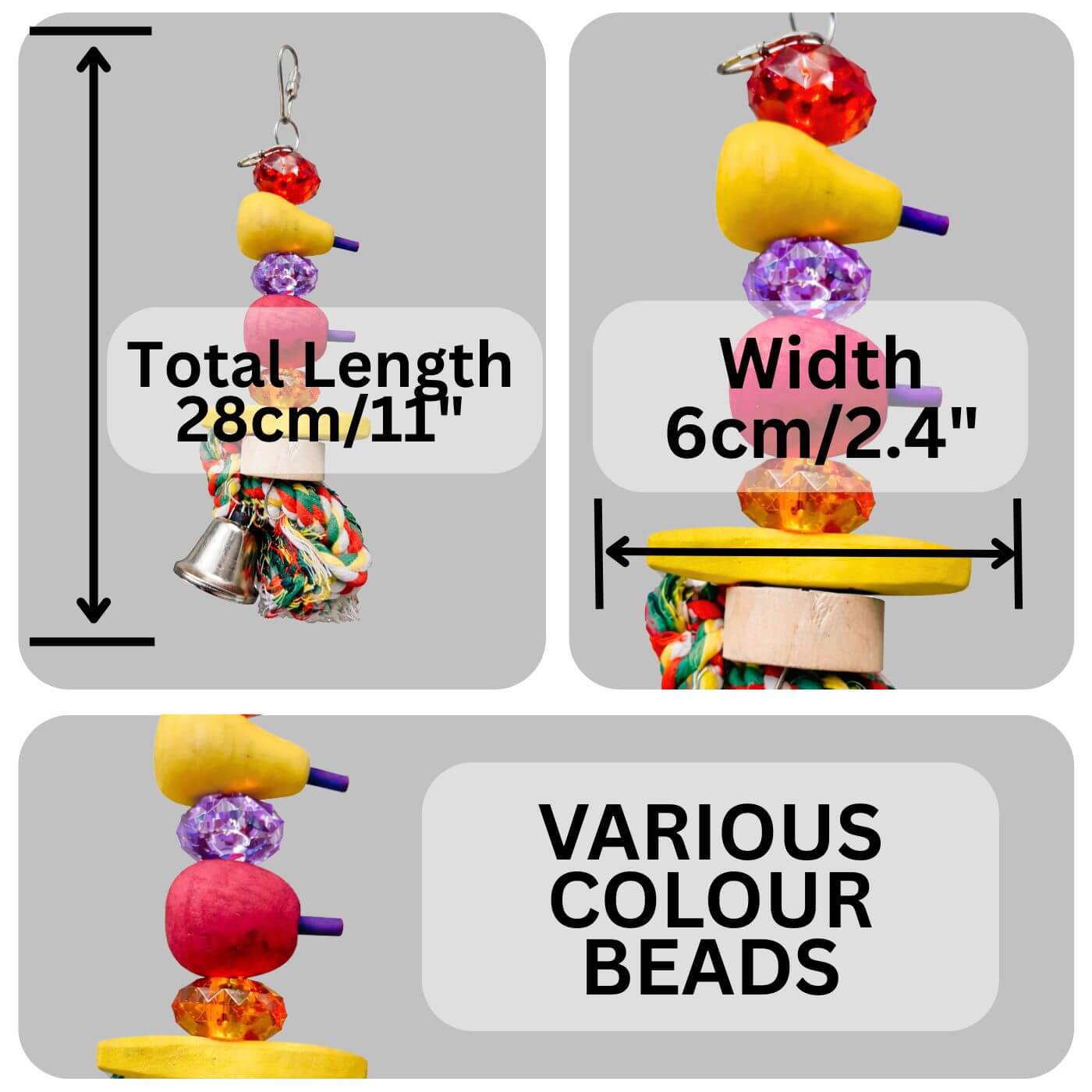 Large Colourful Wooden Parrot Toy