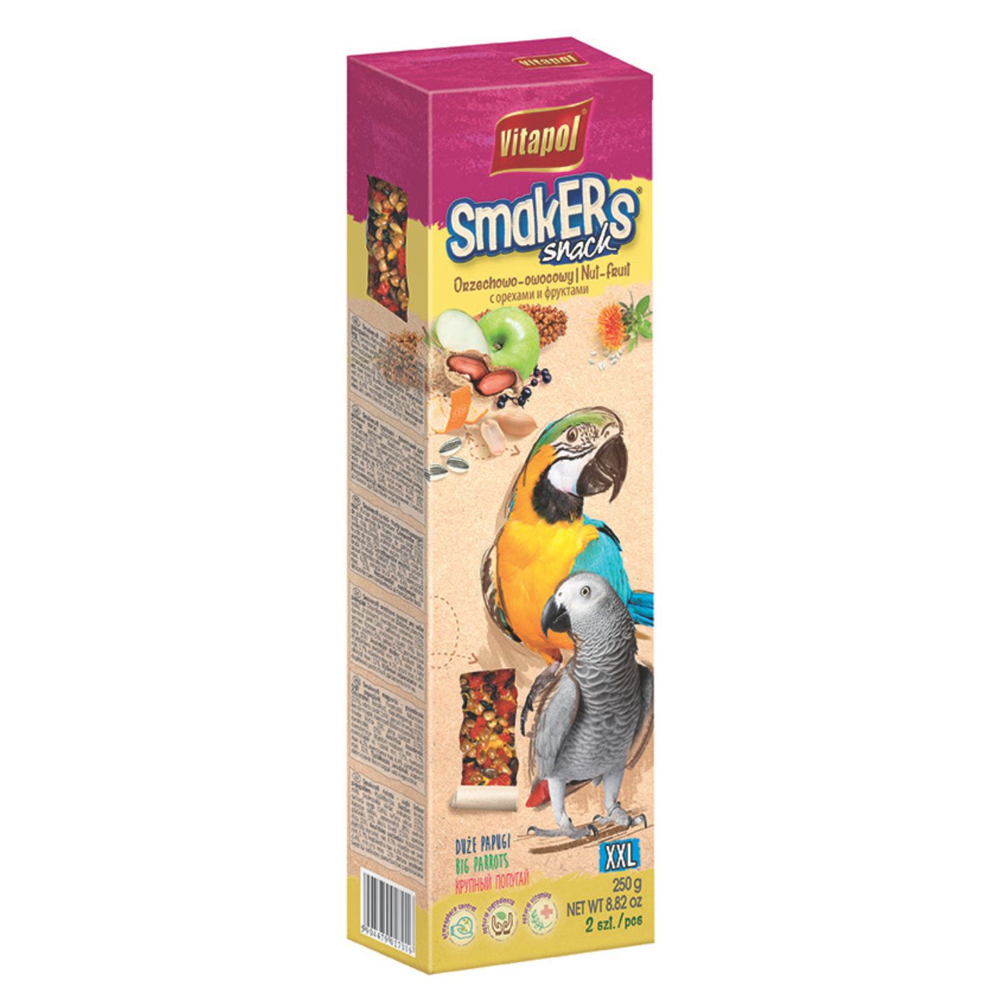 Pack of 2 Parrot Treat Sticks - Fruit & Nut