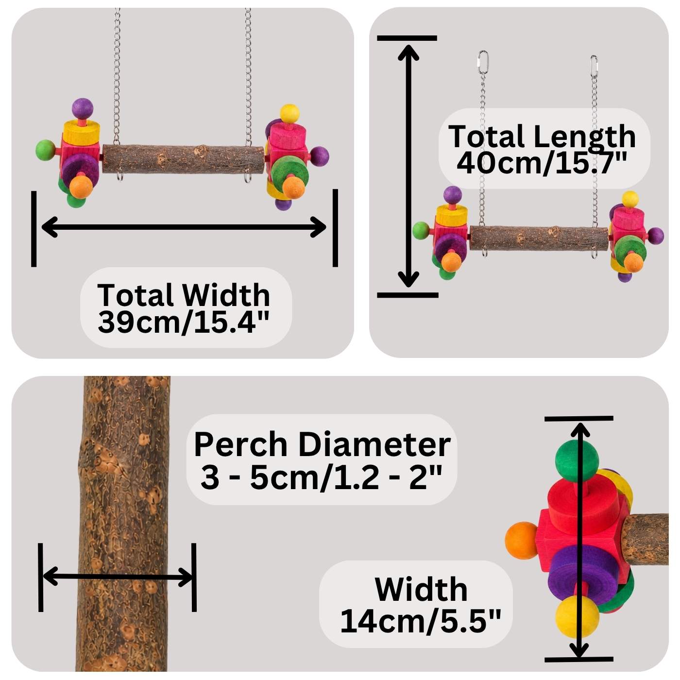 Twirling Activity Swing for Large Parrots