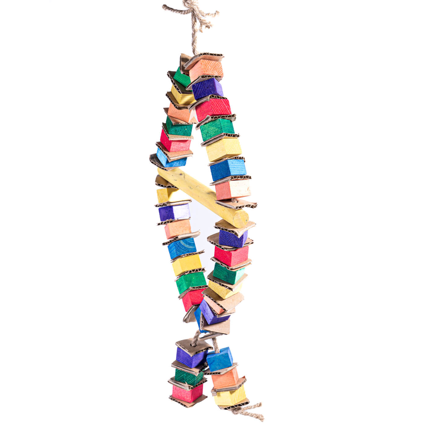Wood & Cardboard Pendant Parrot Toy