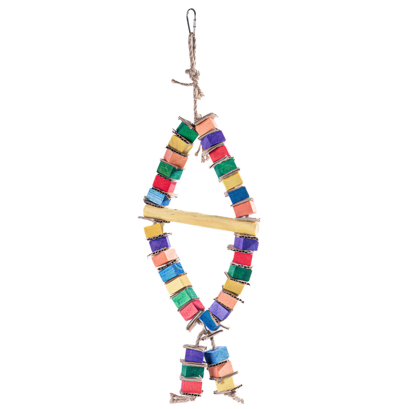 Wood & Cardboard Parrot Toy Pendant for Bird Cages