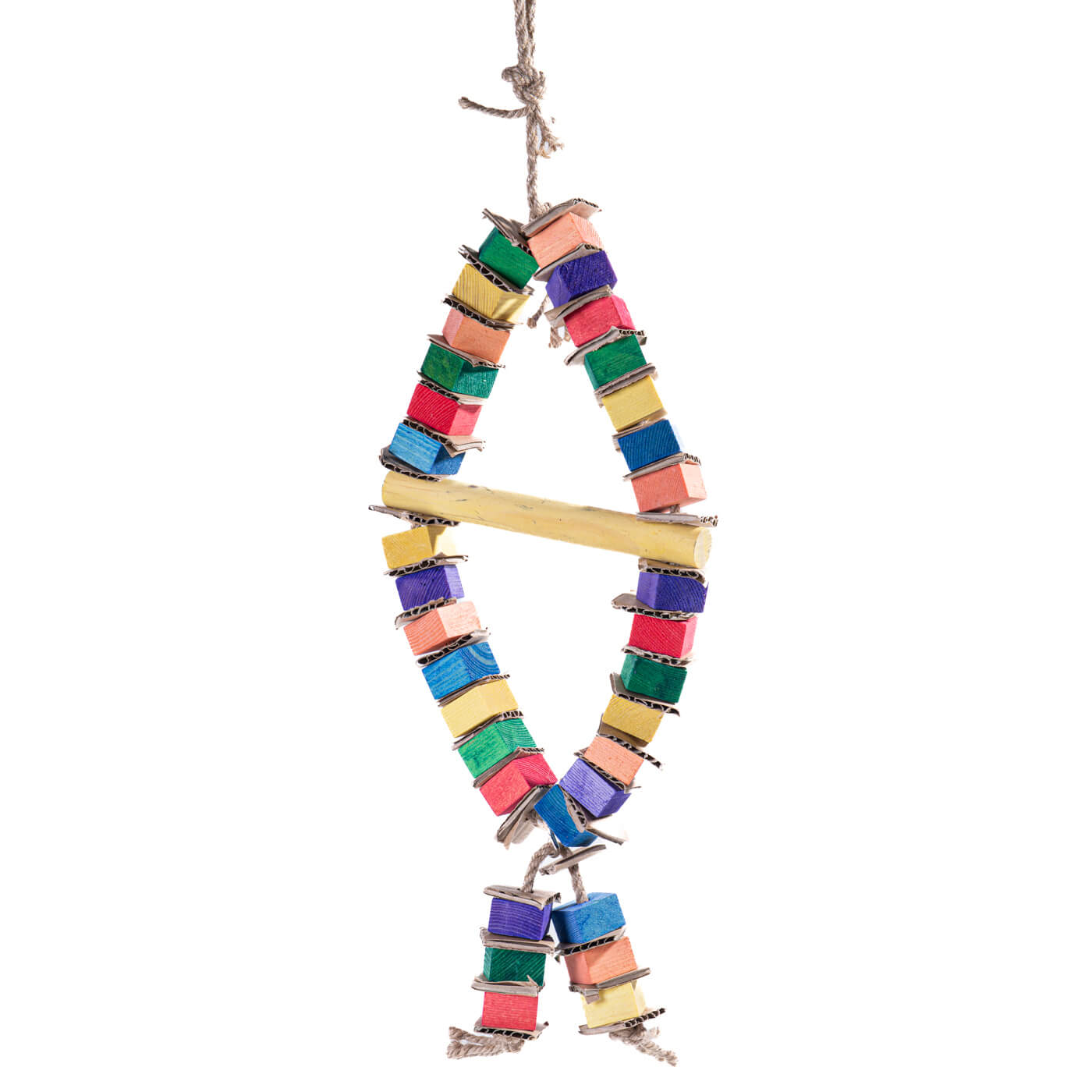 Pendant - Stacks of Shredding Wood & Cardboard Parrot Toy