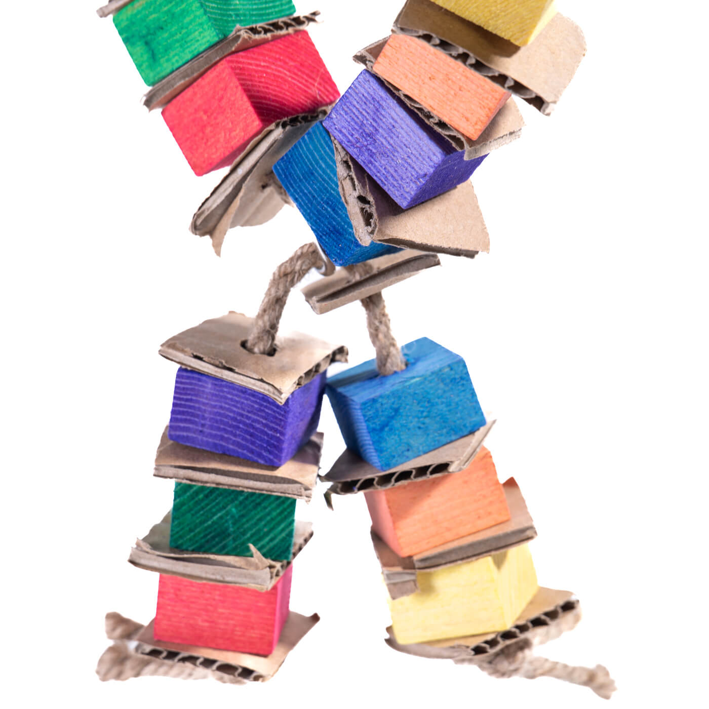 Wood & Cardboard Parrot Toy Pendant Close Up