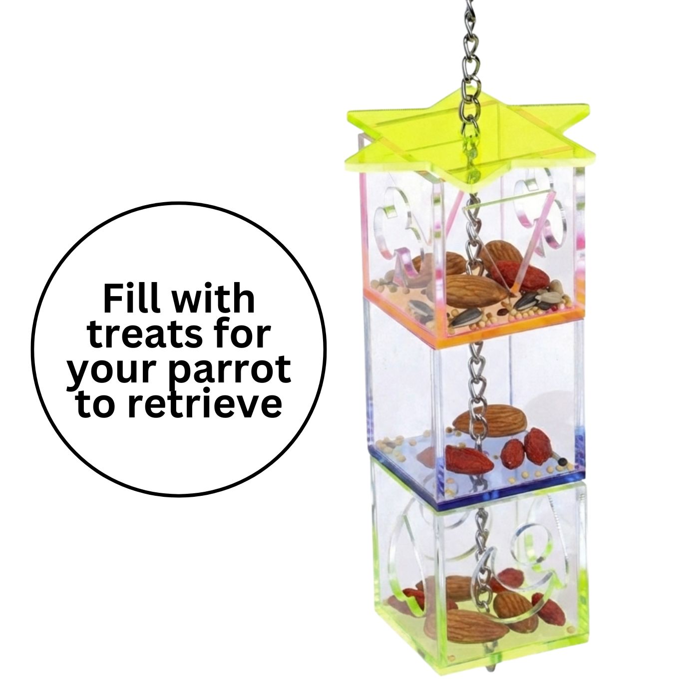 Interactive Acrylic Foraging Toy with Stackable Boxes