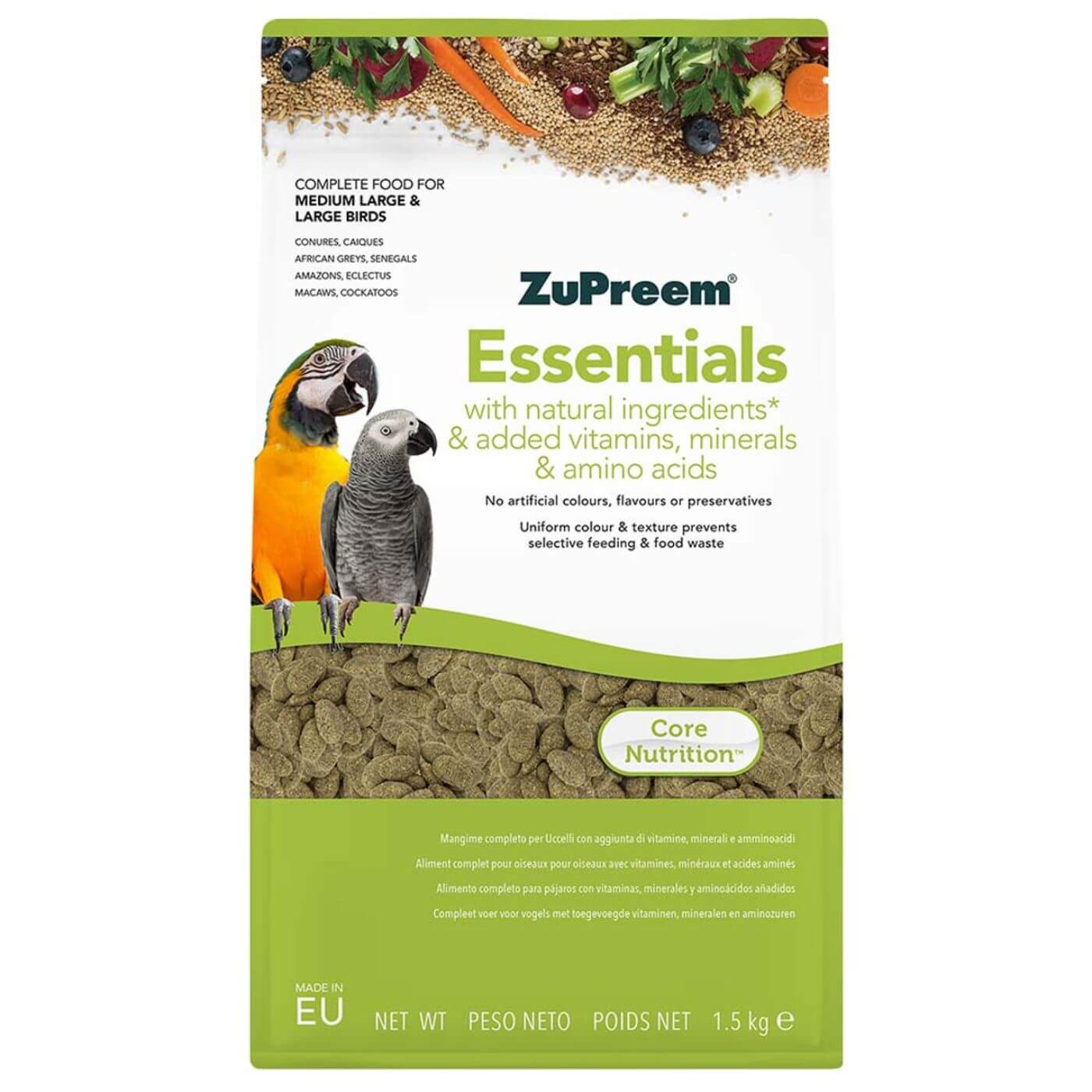 ZuPreem Essentials Natural Complete Parrot Food 1.5Kg