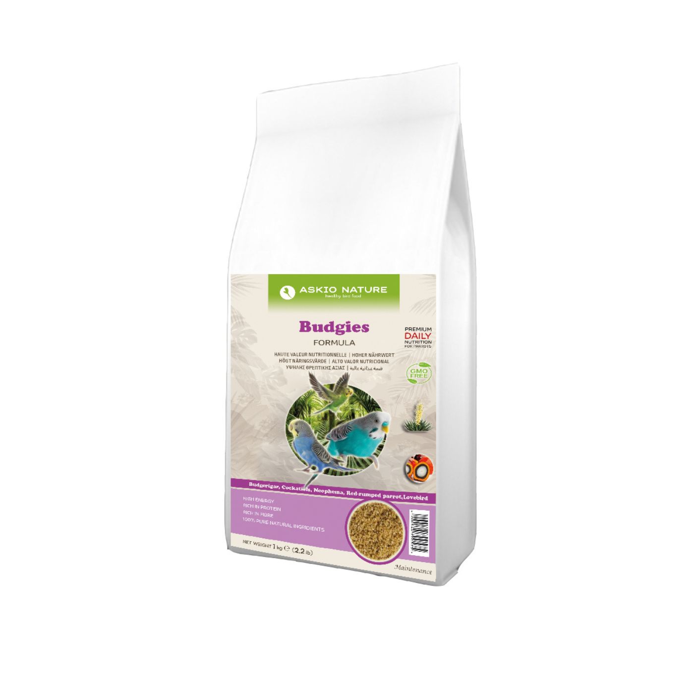 Askio Nature Natural Blend Complete Budgie Food 1Kg