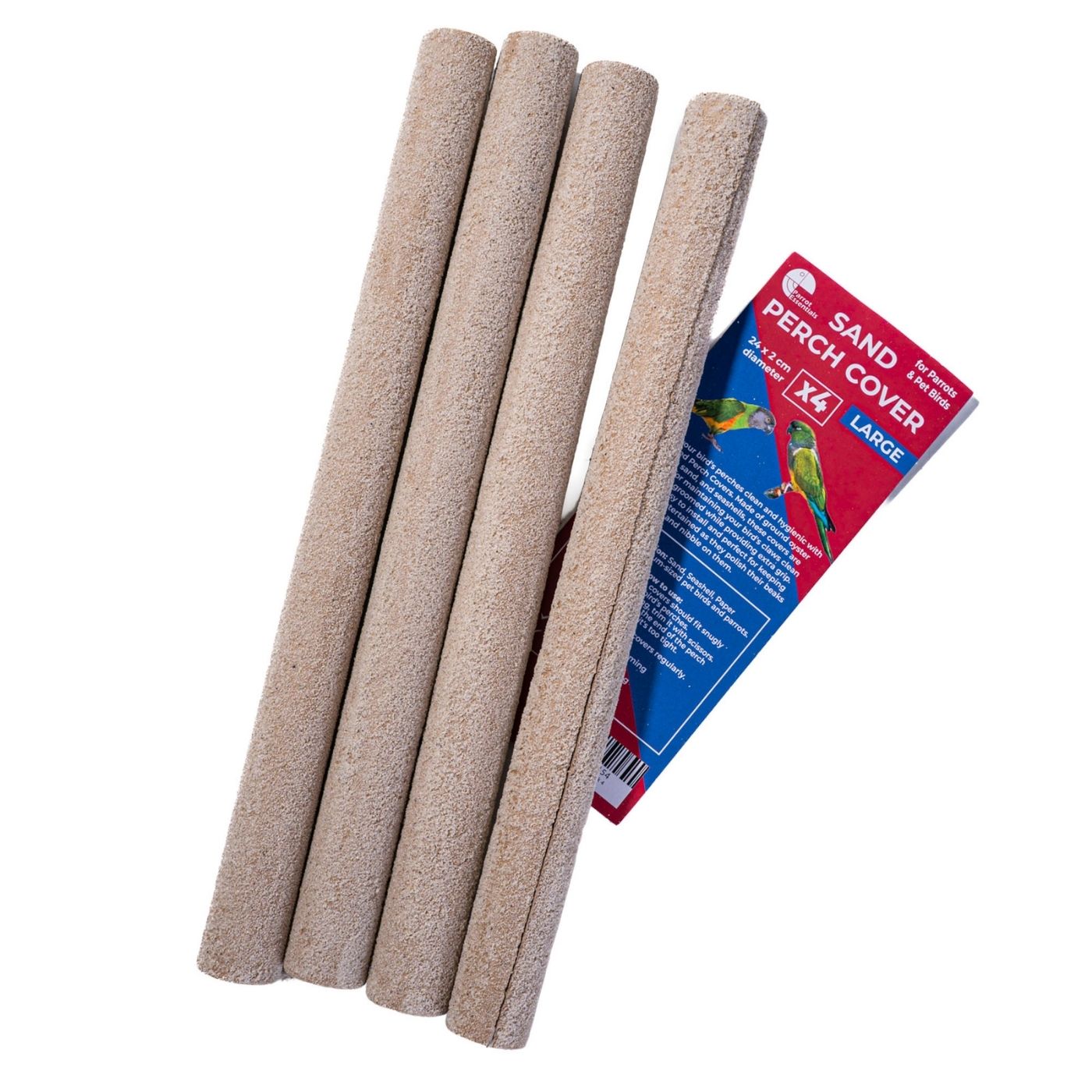 Sanded Nail Trimming Parrot Perch Covers Pack of 4 - Large