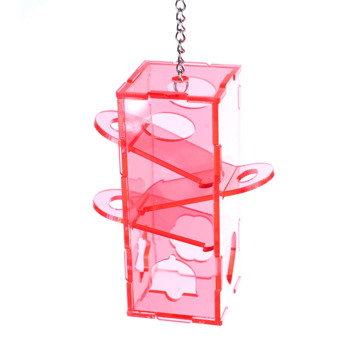 Slide 'n' Treat Colourful Foraging Toy Game for Parrots Red