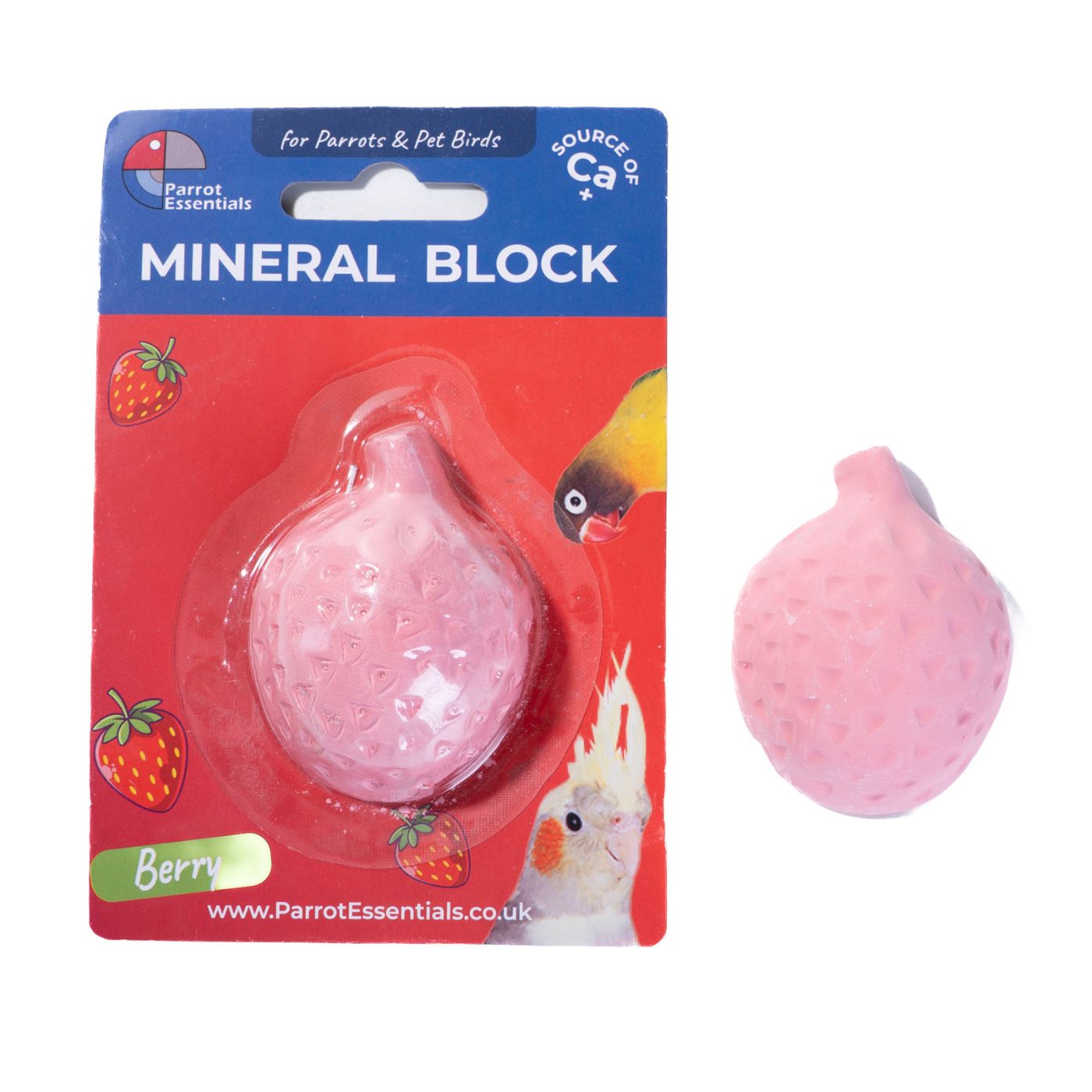 Fruity Mineral Blocks for Parrots & Pet Birds - Strawberry Flavour