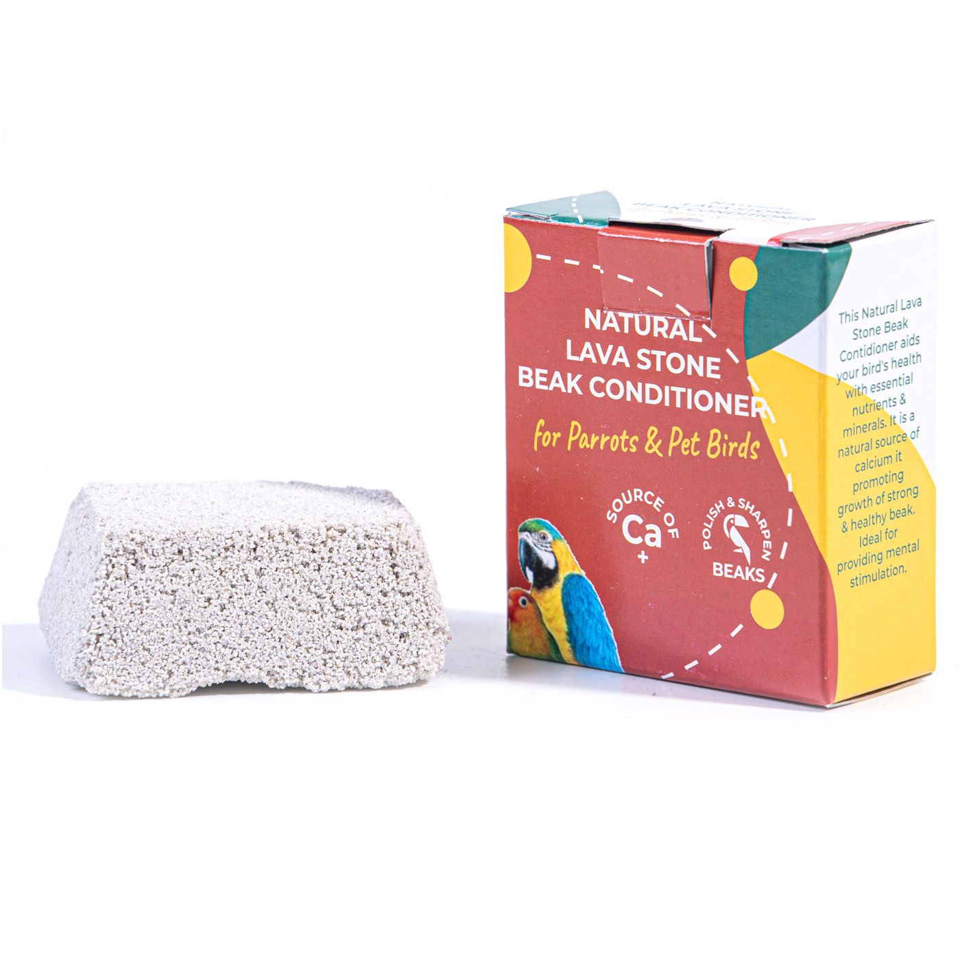 Parrot Essentials Natural Lava Beak Care Stone for Parrots With Red Clay