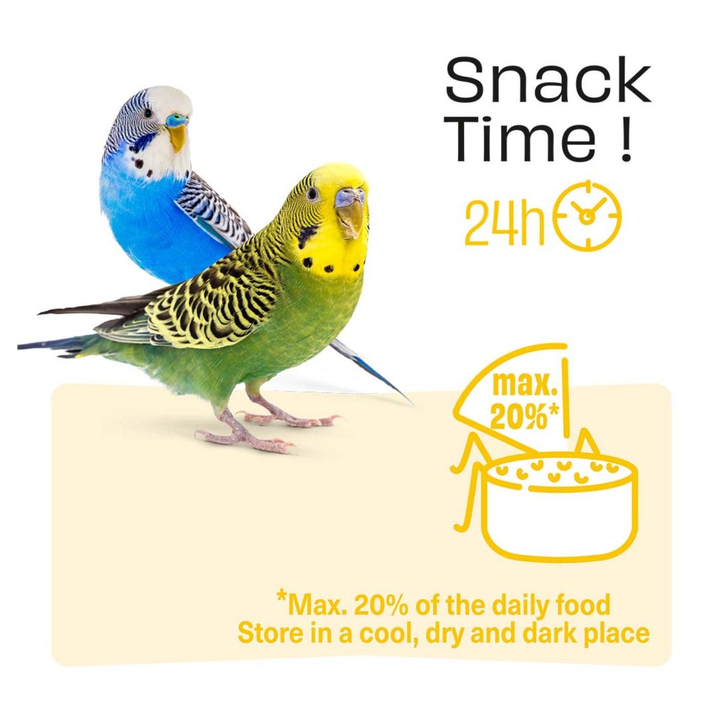 PUUR Twin Pack Budgie Treat Sticks Papaya & Orange Feeding Guide