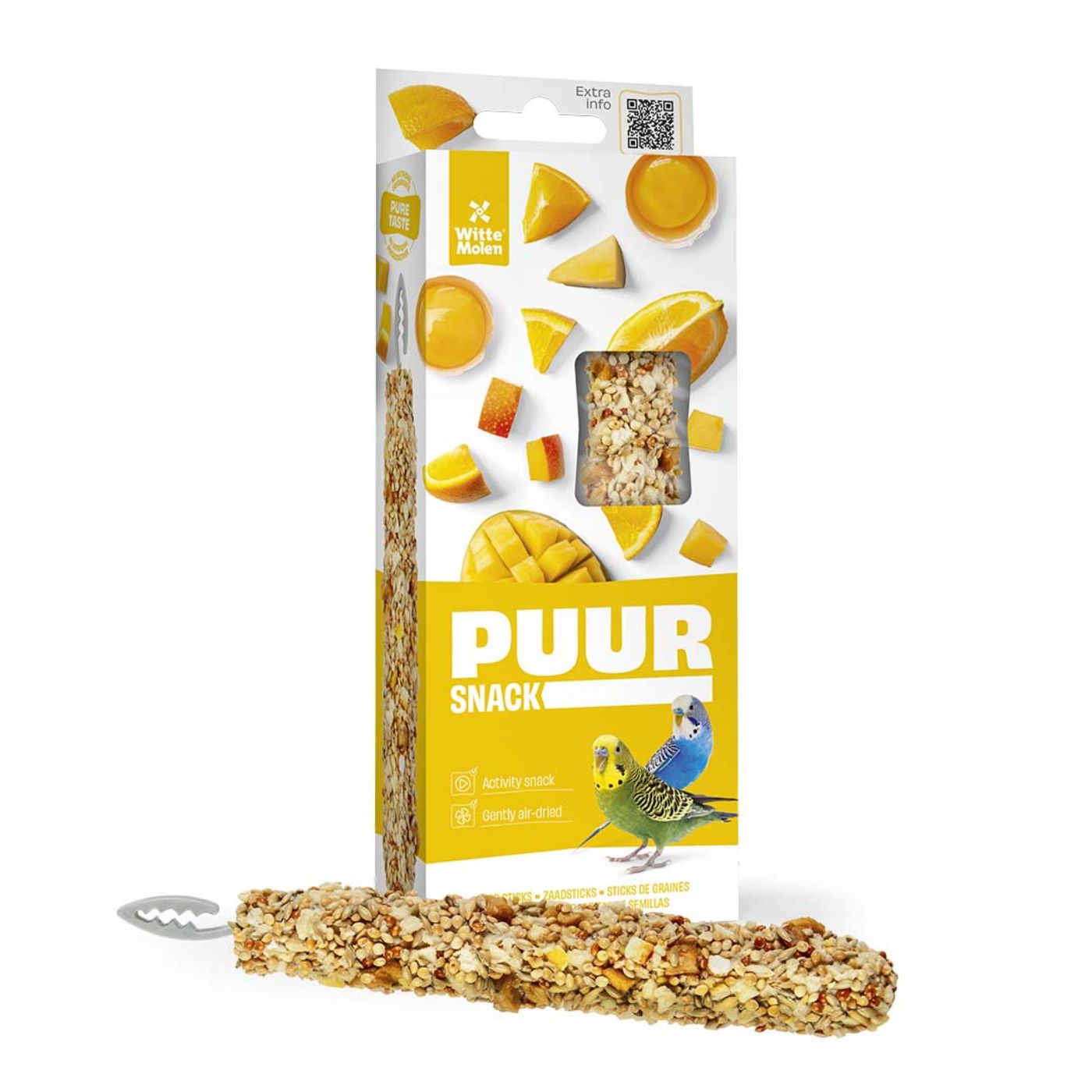 PUUR Budgie Treat Sticks Papaya & Orange Pack of 2