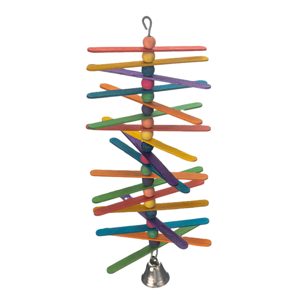 Popsicle Sticks Parakeet & Parrot Toy with Bell